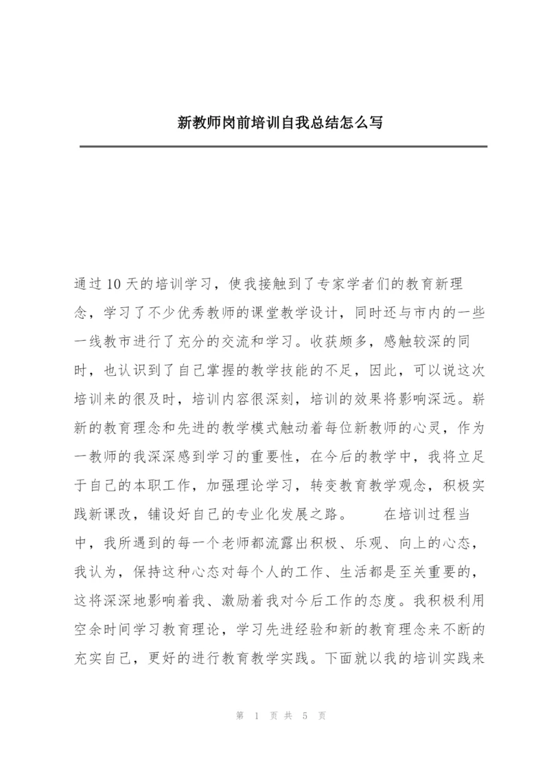 新教师岗前培训自我总结怎么写.docx