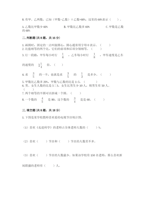 2022人教版六年级上册数学期末考试试卷附答案（完整版）.docx