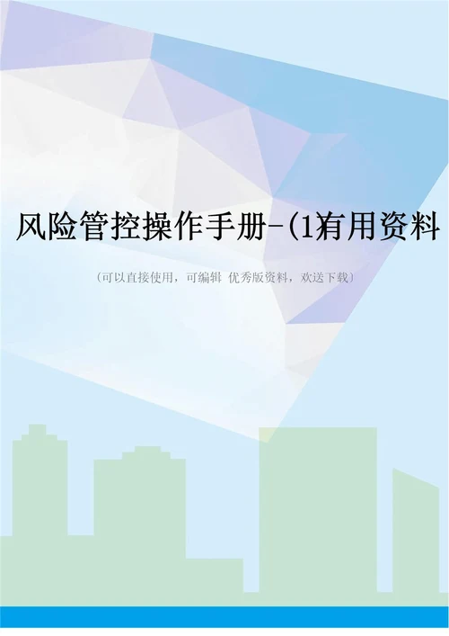 风险管控操作手册实用资料