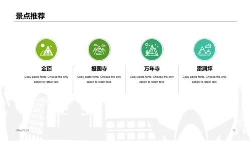 四川峨眉山旅游攻略PPT案例