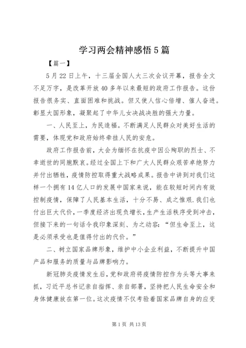 学习两会精神感悟5篇.docx