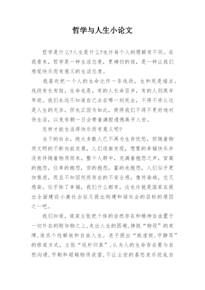 哲学与人生小论文.docx