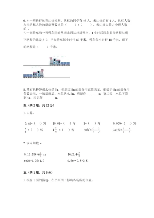 人教版数学六年级下册试题期末模拟检测卷附答案（达标题）.docx