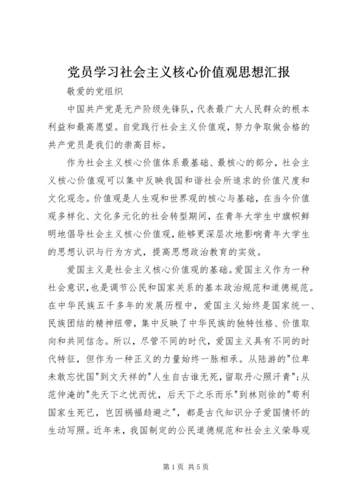 党员学习社会主义核心价值观思想汇报.docx