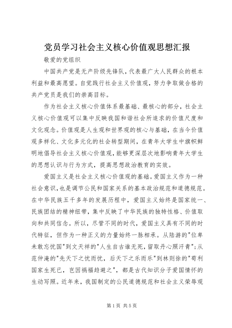 党员学习社会主义核心价值观思想汇报.docx