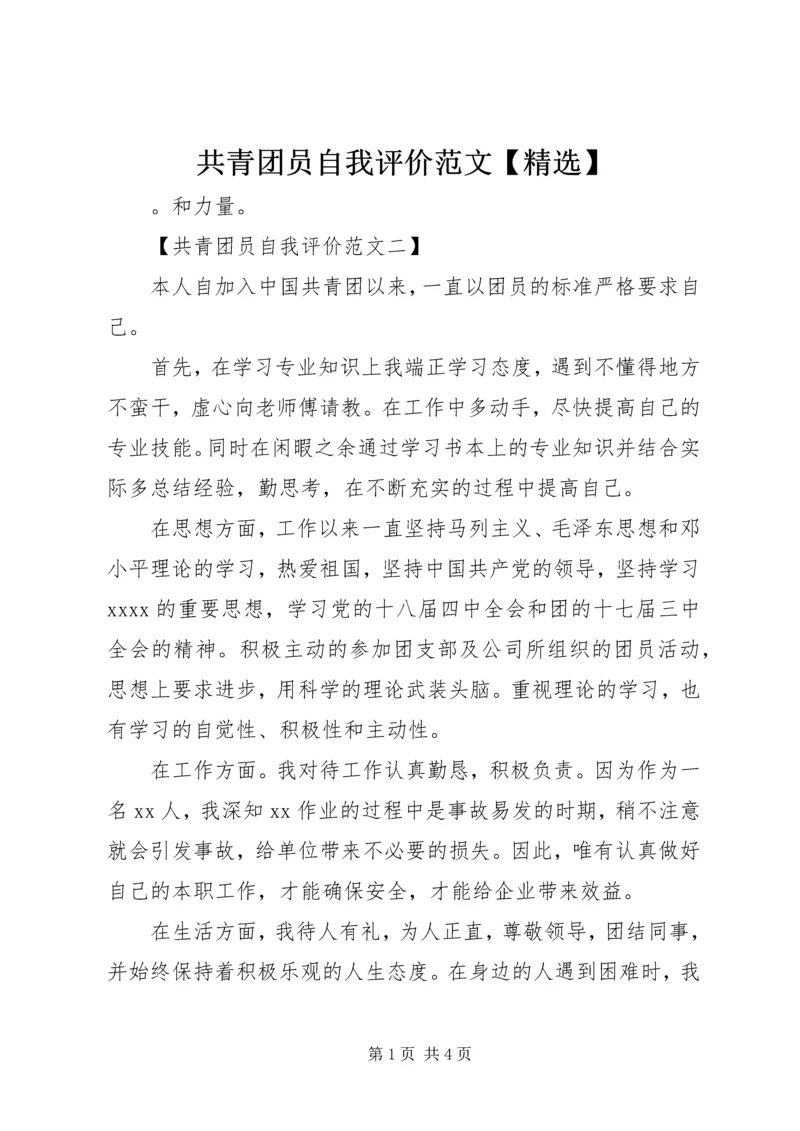 共青团员自我评价范文【精选】.docx