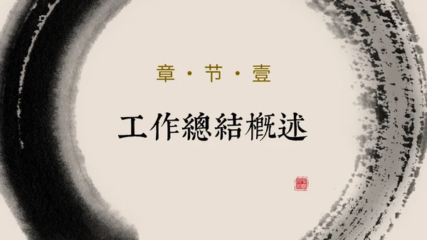 简约中国风水墨毛笔笔刷工作总结汇报PPT