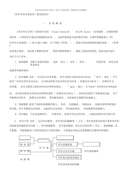 列车牵引计算电算教学版使用说明书