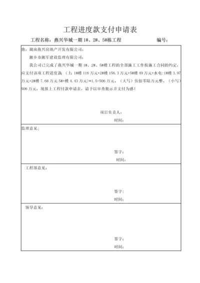 工程进度款支付申请表.docx