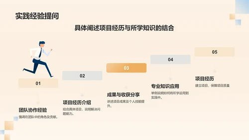 橙色插画风研究生复试简历面试自我介绍PPT模板