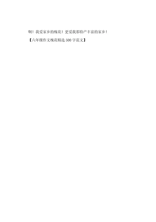 六年级作文槐花500字