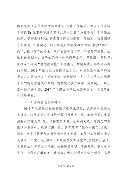 县安监局XX年度组织工作自查报告.docx