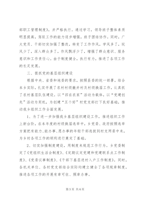 乡上半年组织工作总结及下步工作打算.docx