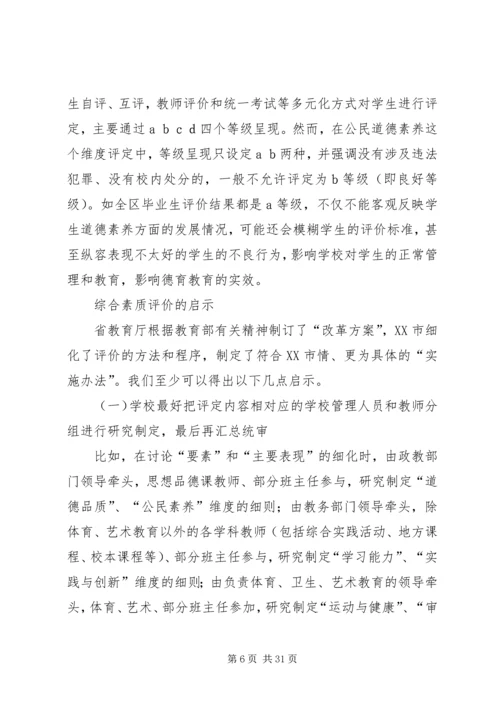 初中综合素质评价反思范文合集.docx