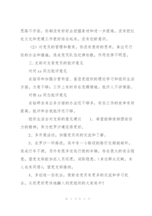 组织生活会对支部的意见建议.docx