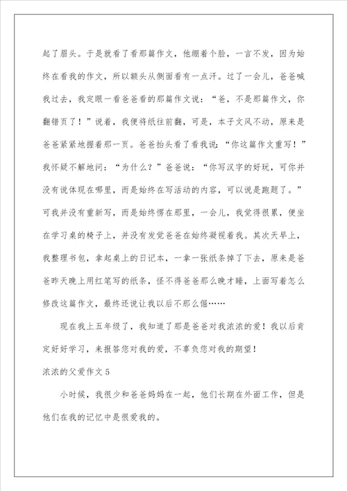 浓浓的父爱作文