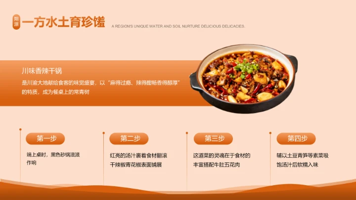 橙色传统美食文化介绍PPT模板