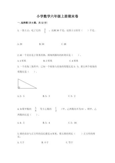 小学数学六年级上册期末卷含完整答案【网校专用】.docx