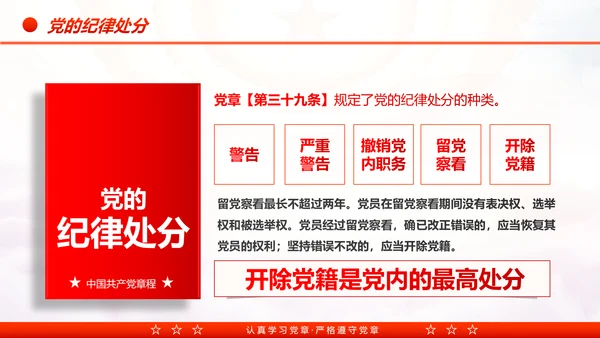 中国共产党章程党章党规学习解读PPT模板