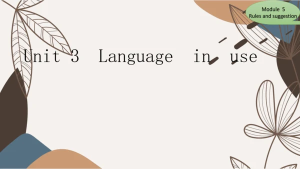 Module4 Rules and suggestion Unit 3 Language in us