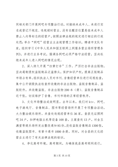 县文化广播工作情况汇报.docx