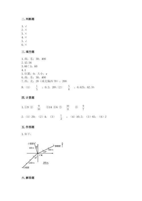 人教版六年级上册数学期末测试卷（完整版）word版.docx