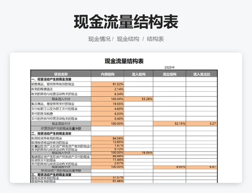 现金流量结构表