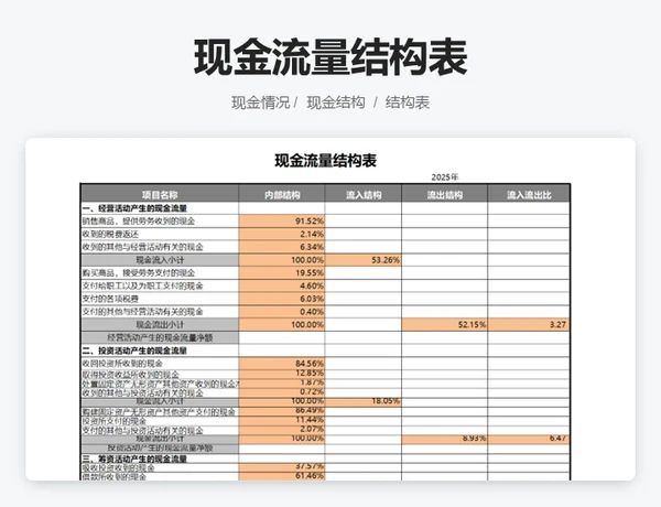 现金流量结构表