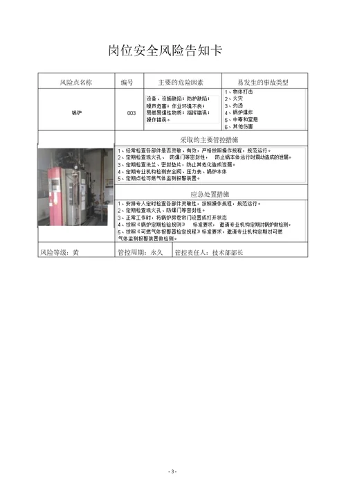 岗位安全风险告知卡汇编