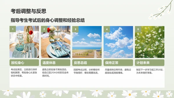 绿色小清新高考生考前焦虑应对方法PPT模板