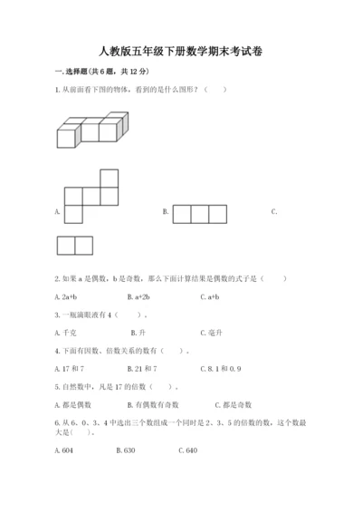 人教版五年级下册数学期末考试卷含完整答案（典优）.docx
