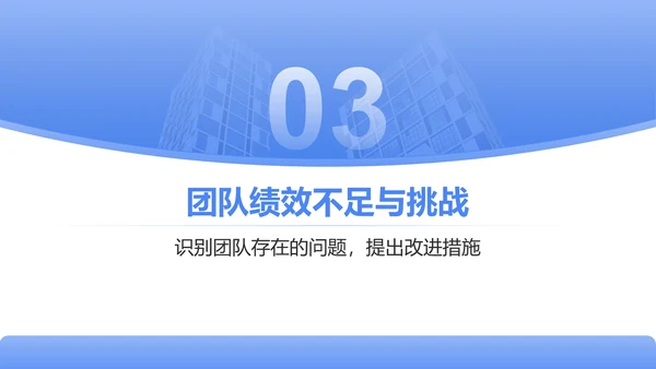 蓝色商务风季度团队绩效回顾与优化建议PPT模板