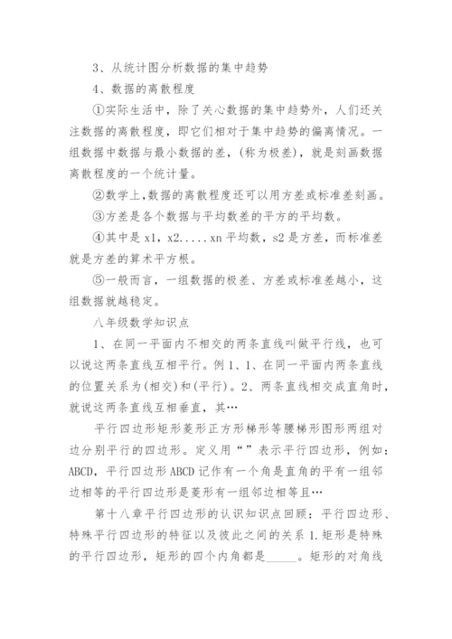 苏教版八年级数学知识点.docx