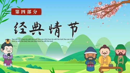卡通经典名著三国演义导读课件PPT模板
