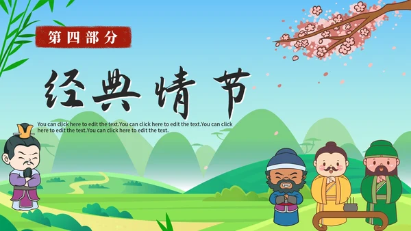 卡通经典名著三国演义导读课件PPT模板
