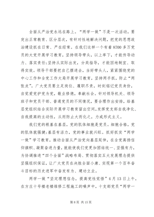 篇一：两学一做讲政治有信念心得体会.docx