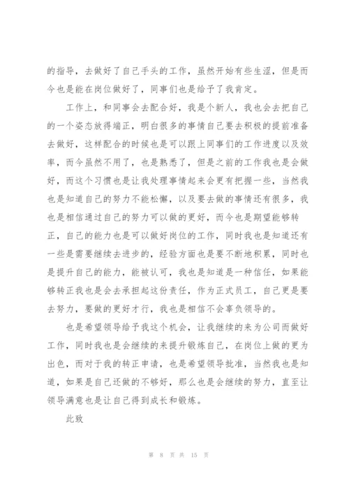 转正申请试用期小结七篇.docx