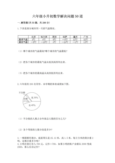 六年级小升初数学解决问题50道【突破训练】.docx