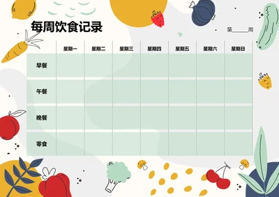 每周饮食计划安排表膳食计划