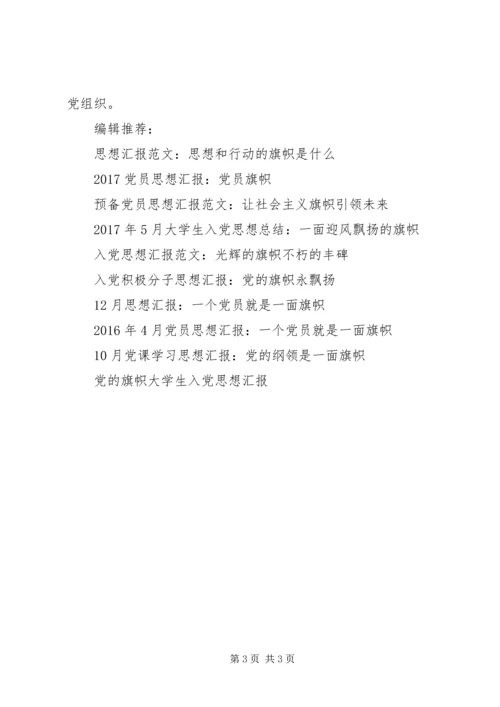 思想汇报范文20XX年：党的旗帜.docx