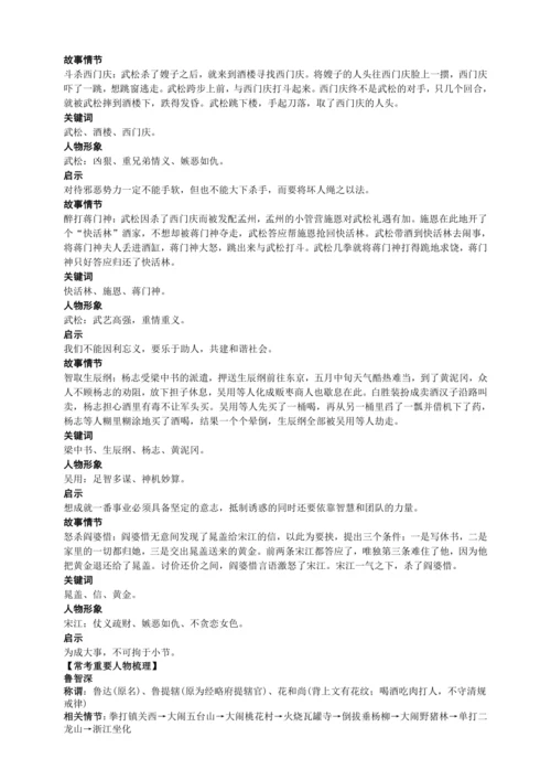 九上语文期中期末复习专题16.2.2名著阅读《水浒传》考点梳理晨读必备