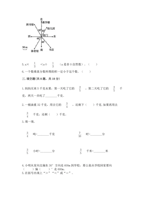 人教版六年级上册数学期中测试卷精品（夺冠系列）.docx