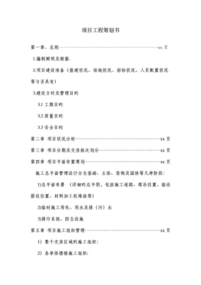 项目工程策划书模板.docx