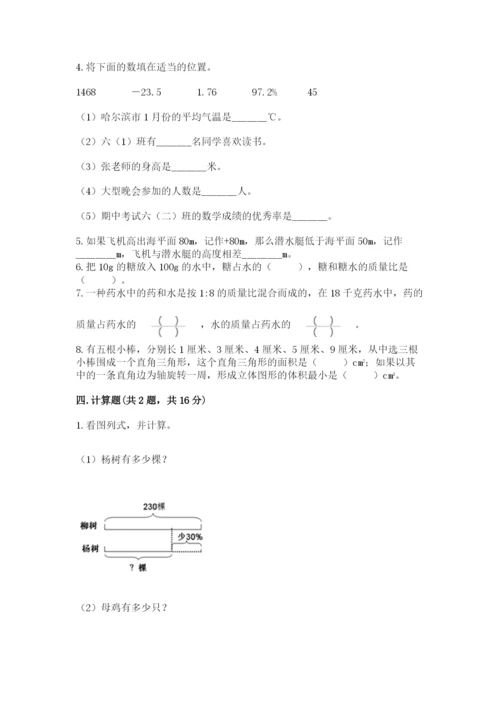 邢台市桥西区六年级下册数学期末测试卷含答案.docx