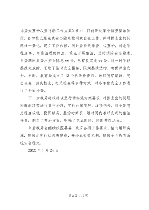 教育局关于开展安全生产大排查大整治攻坚行动情况汇报.docx