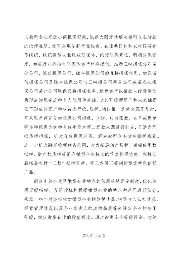 微型企业金融发展工作计划.docx