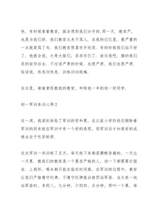 初一军训参训心得10篇.docx