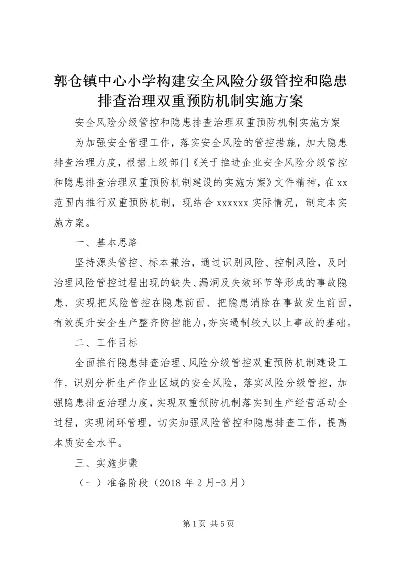 郭仓镇中心小学构建安全风险分级管控和隐患排查治理双重预防机制实施方案 (2).docx