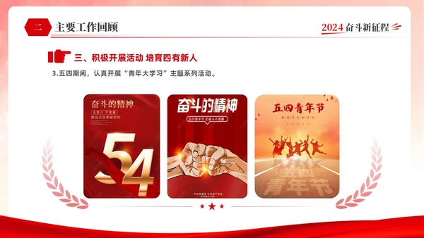 红色简约大气创意共青团委年终工作总结工作计划工作汇报PPT年终总结