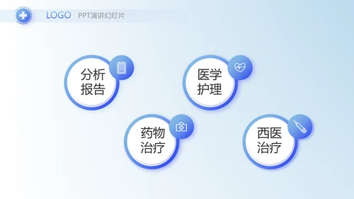 蓝色医疗医药公司简介动态PPT模板